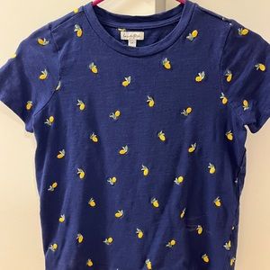 Blue crop top with lemons